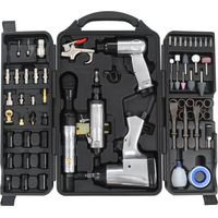 Vidaxl – Kit d'outils pneumatiques 70 pcs – Clé à chocs 1/2" – Meuleuse 1/4" – Marteau pneumatique 150 mm – Mallette de rangement