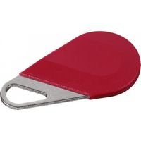 Aiphone – Badge porte clé rouge – Acier inoxydable – Technologie Mifare 13,56 MHz – Programmation autonome ou avec HEXA PROG/U
