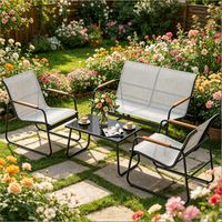 Ensemble de mobilier de jardin 4 pièces, salon de jardin extérieur, mobilier de patio et d'extérieur