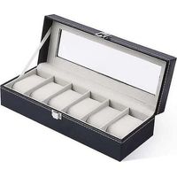 Watch Box With 6 Compartments Watch Box Storage Box With Glass Lid
