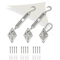 Juego de Fijación para Toldo Triángulo - Sujeción Acero Inox - Anclaje Vela Tria