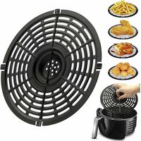 Ahlsen Tapis Friteuse à Air Réutilisables, Tapis Cuisson Friteuse à Air, Air Fryer Poêle Grill, Grille de Rechange Friteuse à Air avec Revêtement Antiadhésif pour Cuire Grillades, Viande, Légumes, No
