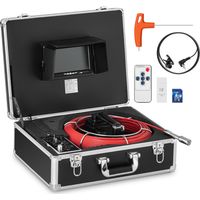 Telecamera endoscopica per ispezione, schermo LCD TFT da 7'', diametro del tubo 40-80 mm, lunghezza 50 m.