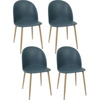 Chaise - HOME DECO FACTORY - Bergen - Scandinave - Ultraconfortable - Bleue