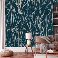 Papier peint panoramique Herbes folles, Beige 375 x 250cm
