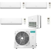 Hisense Split + Console Series Turbo R32 Quadri Split Inverter Klimaanlage 9000 + 9000 + 9000 + 12000 BTU mit E.U. 4AMW81U4RJC NEU Klasse A++/A+