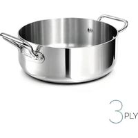 AGNELLI Casseruola Bassa Aluinox 3Ply Inox 28x11 cm 2 Manici