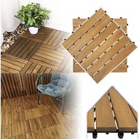 AUFUN Dalles Terrasse en bois d'acacia 30 x 30 cm