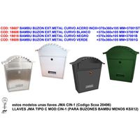 Gebogener Briefkasten aus grünem Metall, 370 x 360 x 105 mm, 37001G