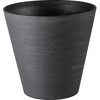 TERAPLAST RE-POTS HOOPS - POT ÉCOLOGIQUE EN PLASTIQUE RECYCLÉ ET RECYCLABLE, DESIGN MADE IN ITALY (30 CM, NOIR)