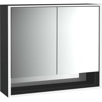 loft Armario con espejo iluminado y estante inferior, 800mm, 2