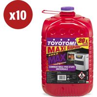 10 taniche da 20 litri di combustibile liquido "toyotomi max" - totale di 200 litri