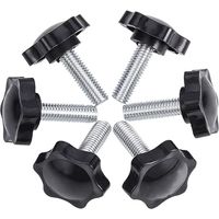 ZVD-Paquet de 6 vis à oreilles M8 50 44 Vis à oreilles Bouton étoile en plastique moleté Clips à vis à oreilles