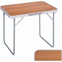 Mesa plegable hierro/madera nogal 70x50x60cm