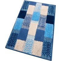 Tappeto Bagno Moderno Soffice Antiscivolo Assorbente Scendiletto Doccia 100% Made In Italy Blu - 50x80 cm