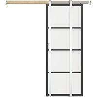 Porta scorrevole con sistema a incasso H205 x L73 cm Alluminio e Vetro temperato trasparente - SINCA II