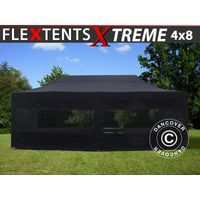 Pop up gazebo FleXtents Xtreme 60 4x8 m Black, incl. 6 sidewalls