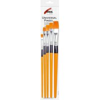 Kreul Hobby Line Universalpinsel Synthetics flach, 5er Set Pinsel & Stifte