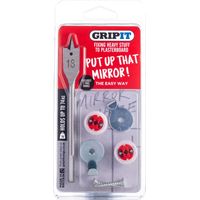 GRIPIT Grip it Red Mirror Picture Hanging Kit Plasterboard Wall 74kg Capacity