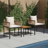 vidaXL Outdoor Furniture Set Beige and Cream White Poly Rattan