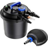 SunSun Kit complet: CPF-180 Filtre de bassin à pression jusqu’à 6000 L avec 11 Watt UV-C lampe uv, CTF-6000 SuperECO pompe de filtration 6000l/h 40W
