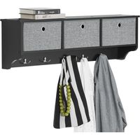 Sobuy – Portemanteau mural FRG282SCH – Étagère 3 tiroirs – Dimensions L100cm x P20cm x H30cm – Charge maximale 30kg – Fixation murale incluse