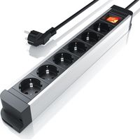 Arendo Steckdosenleiste Mehrfachsteckdose Steckerleiste 3680W, 6-fach