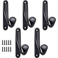 Ganchos para abrigos de pared atornillados, paquete de 5, minimalistas, resistentes, de aleación de zinc, ganchos para abrigos para puerta, entrada, dormitorio, baño, ganchos multiusos para abr