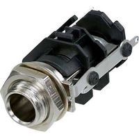 Jack 6.35 mm embase femelle, verticale Rean AV RJ3VM-S-CON Nombre de pôles: 3 stéréo noir 1 pc(s)