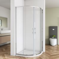 80x80x185cm Viertelkreis Duschkabine Duschabtrennung ESG Glas Mit Duschtasse