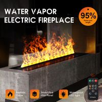Elektrokamin 3D Dampfkamin 200cm, Flammenfarbe, Fernbedienung, Wasserhahn-Nachfüllung