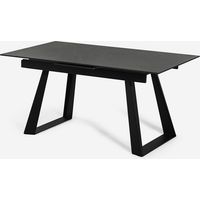 Mesa de comedor extensible moderna efecto mármol 160-200x90cm Caracas - Negro