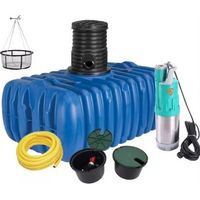 Système-Kit de stockage et de récupération d'eau de pluie à enterrer plat 3000L