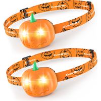 EverBrite Lampe Frontale LED Ultra Puissante 2 Pièces, Lampe Frontale Halloween Citrouille 7 LM avec 2 Modes d'Éclairage, Légère et Étanche pour Fêtes, Aventures Nocturnes, Cadeaux pour Halloween