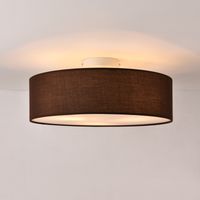 Plafonnier LED 3 douilles E27 – Abat-jour marron et blanc – Diamètre 45 cm – Éclairage moderne pour intérieur – Lux.Pro
