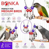 Cockatiel & Conure – Interactive Hanging Bird Toy with Stainless Steel Spoons – Chewing, Foraging & Enrichment Cage Toy for Small to Medium Birds