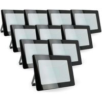 Arum Lighting – Lot de 10 projecteurs LED 50W IP65 extérieur – Blanc neutre 4000K – Économie d’énergie 80% – Technologie SMD – Angle 120°