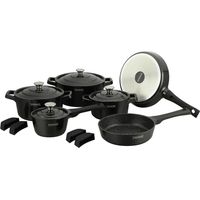 Topfset marmor - 14 teile - schwarz