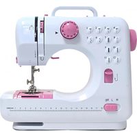 Machine à Coudre Électrique 12 Points avec Pédale, Mini Machine Portable pour Couture Maison, Rose