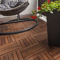Dalle en bois d'acacia 30 x 30 cm carrelage de terrasse système de clic extérieur carrelage de balcon carrelage de terrasse bois, résistant aux intempéries, H 2,5 cm, lot de 27