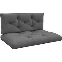 Outsunny – Ensemble de 2 coussins pour canapé palette – Coussin d'assise 120x80x12cm – Coussin de dossier 120x40x12cm – Tissu polyester haute densité – Gris anthracite