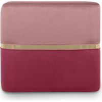 KATE Pouf Samt in Himbeerrosa und goldfarbenes Metall