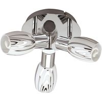 Plafoniera rotonda moderna cromata 3 vetri E14 Struhm