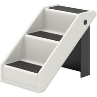 Rampa Escalera Plegable 3 Peldaños Perro Mascotas Mayores Cama Canapé 53x30,5x36,5 cm Crème