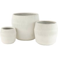 Cachepot en argile blanc élégant pour une touche naturelle - Blanc mat naturel