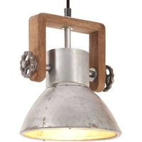 vidaXL Lampe suspendue industrielle 25 W Argenté Rond 19 cm E27