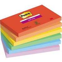 POST-IT Haftnotiz Post-it® Super Sticky Notes Playful Collection 127 x 76 mm (B x H) je 1 xultrarot vitalorange ultragelb limonengrün paradiseblau flieder 90 Bl./Block 6 Block/Pack.