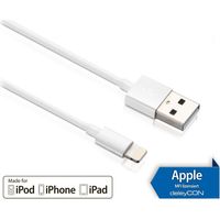 DELEYCON câble USB de données/de charge MK-MK395 pour Apple, 0,15 m, blanc