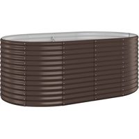 vidaXL Letto Giardino Acciaio Verniciato Polvere 175x100x68 cm Marrone