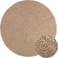 Vidaxl – Tapis rond 120 cm aspect jute – Matériau PP durable – Résistant aux UV – Pour intérieur et extérieur – Nettoyage facile